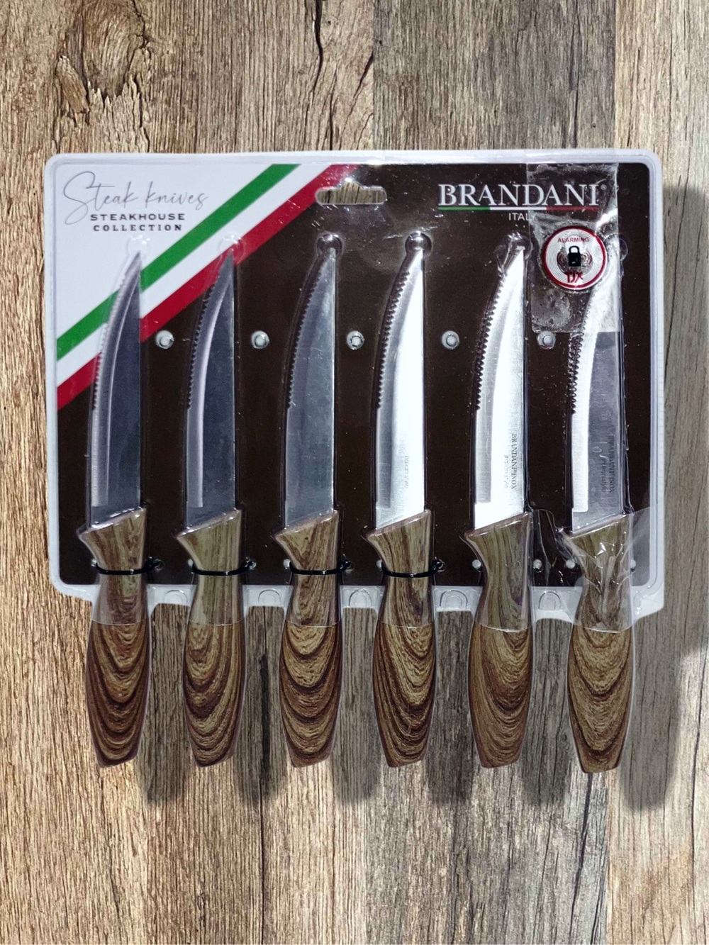 Brandani Steak Knife Inox Italian Style Stainless Steel Silicone Coated Handle 6